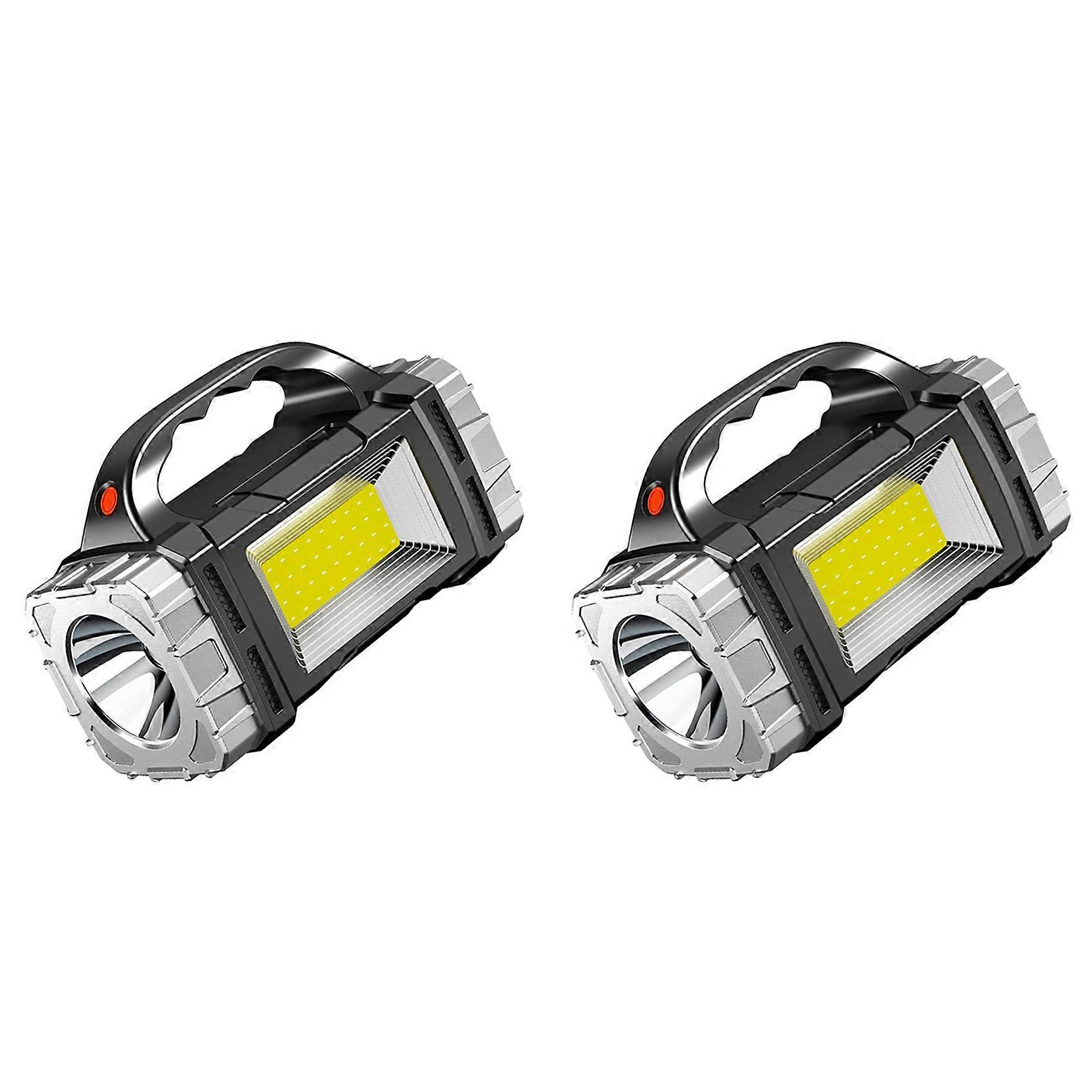 2X Portable Solar Energy Flashlight USB Rechargeable Waterproof Handheld Lantern LED Flashlights