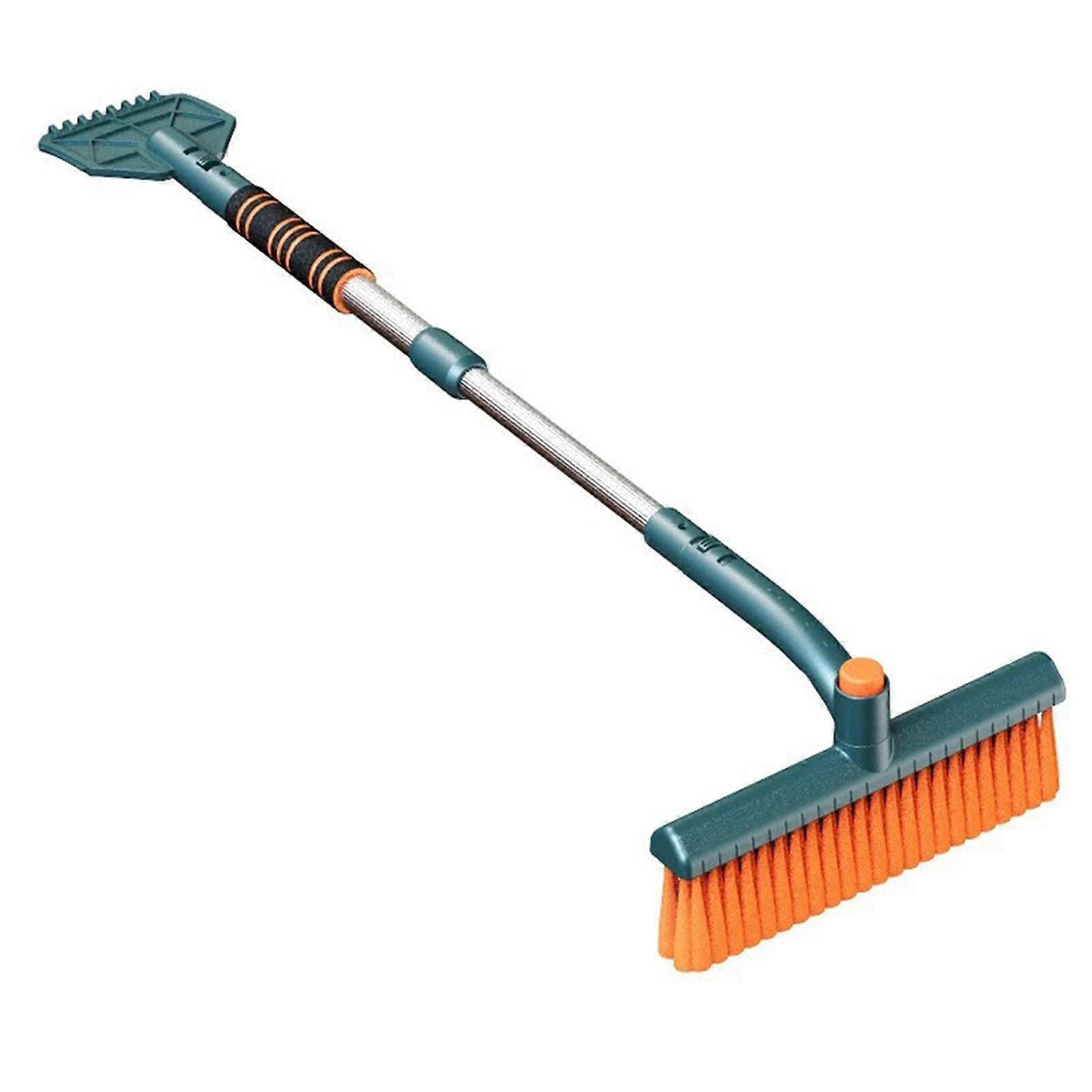 Rotating Snow Brush for Cars with Ice Scraper, Extendable Long Handle, Wide Head for Trucks and SUVs