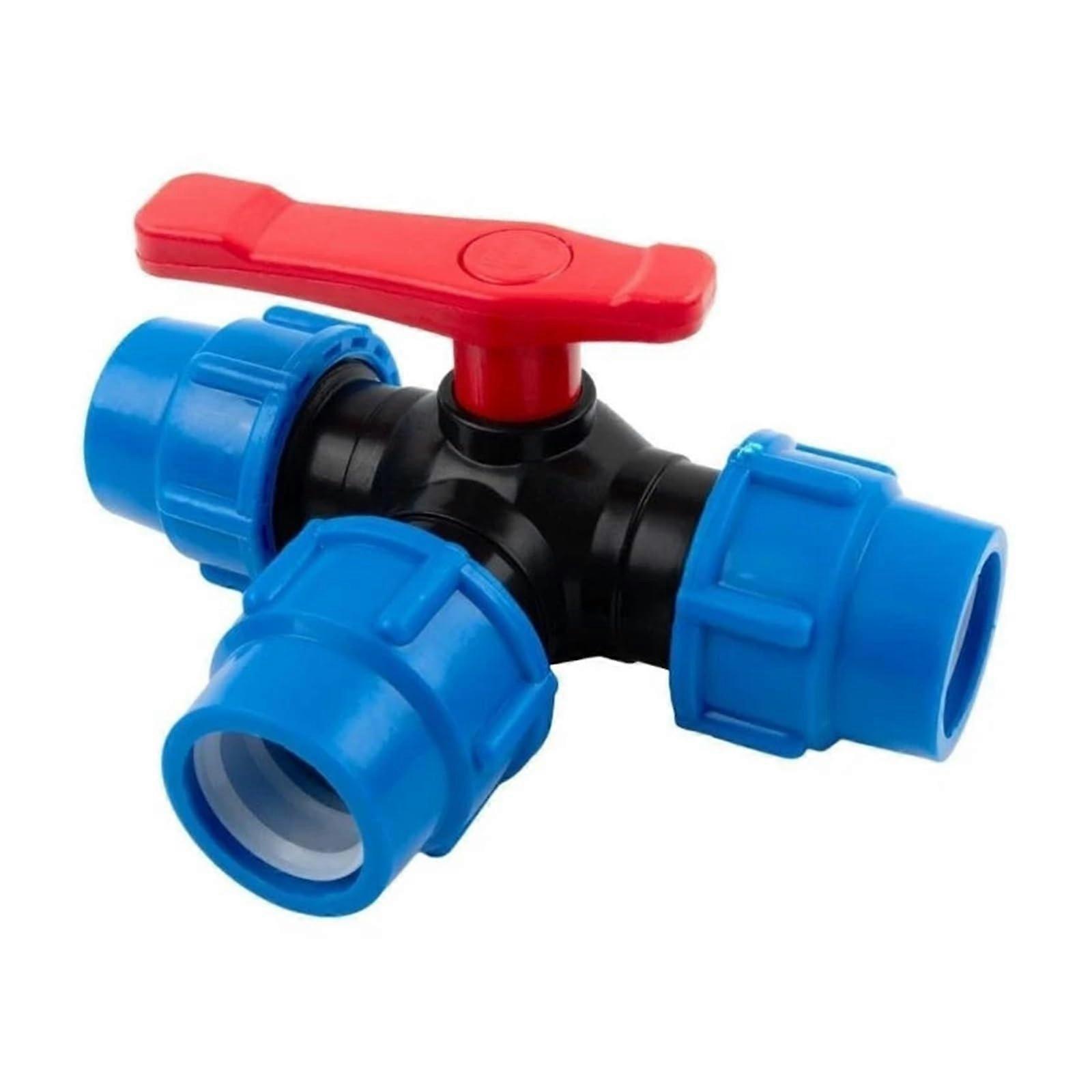 3 Way Water Valve with LeakProof Double ORing, Durable Plastic Plumbing Connector for Home and RV