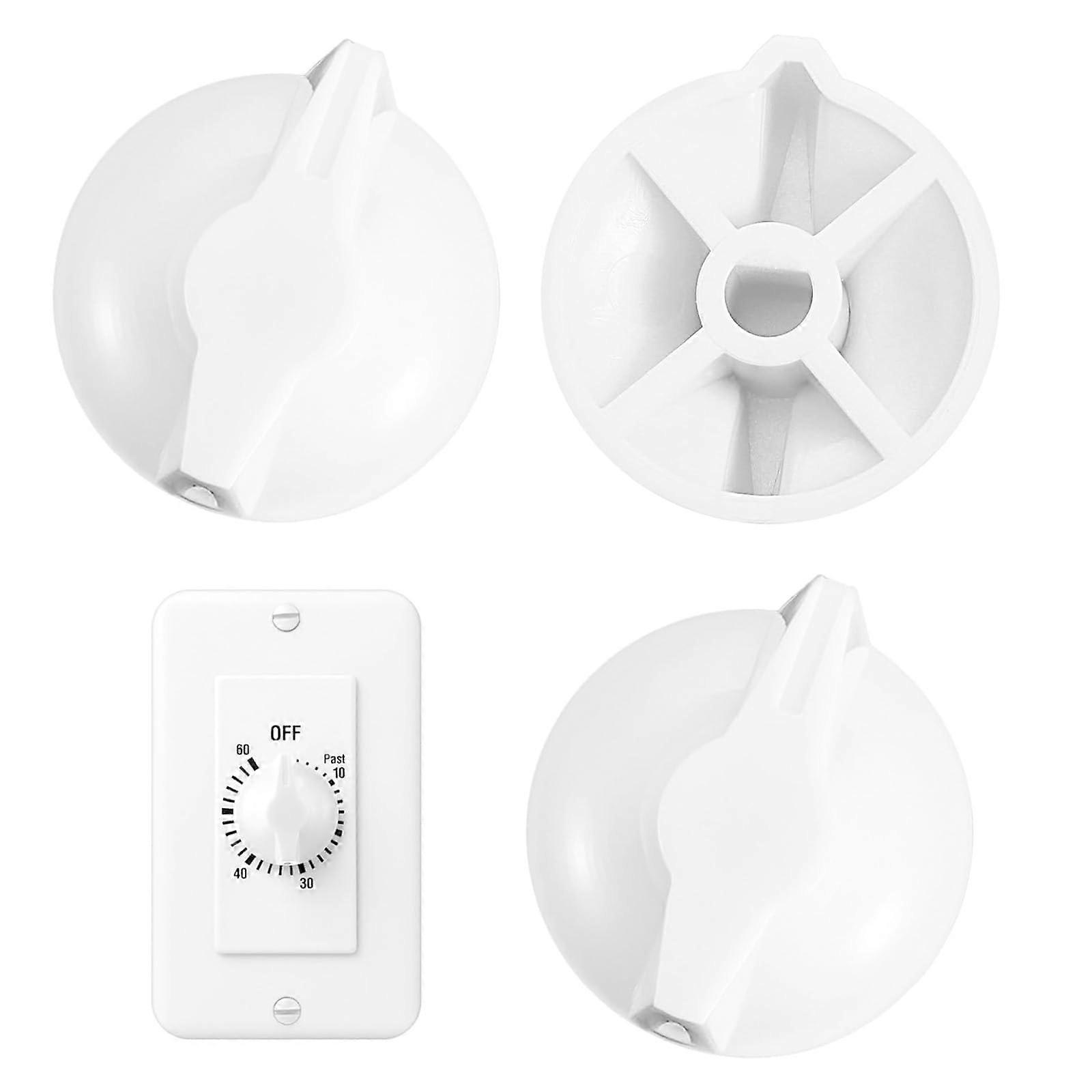 Replacement Timer Knob Set for FD Series Spring Wound Bathroom Fan and Light Control – White Ref:4821
