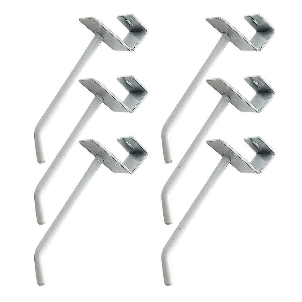Supermarket Shelf Hook White Square Tube Hook for Commodity Display 6Pcs