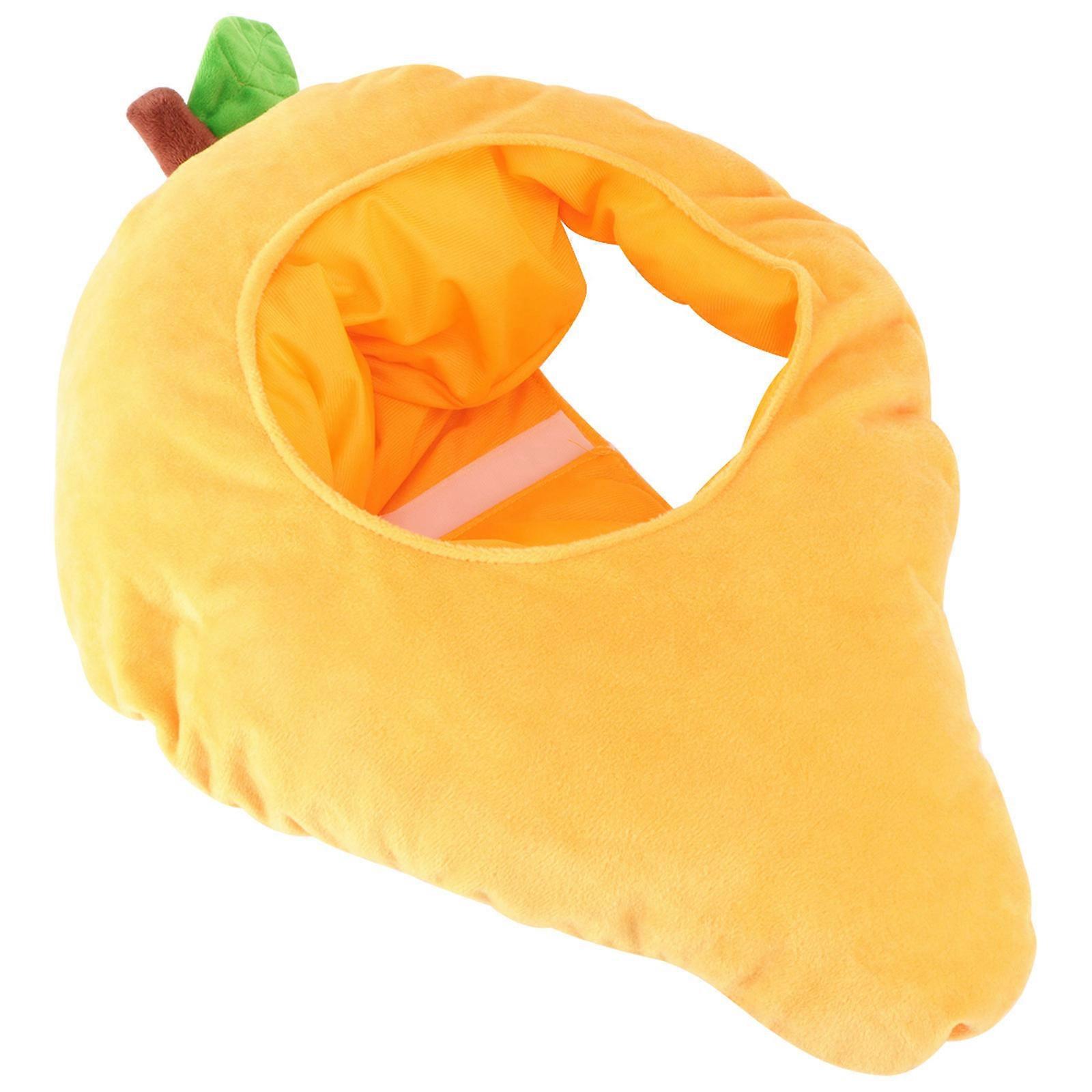 Funny Headgear Mango Hat for Decor 1Pcs Orange Plush Fruit Shape Hat