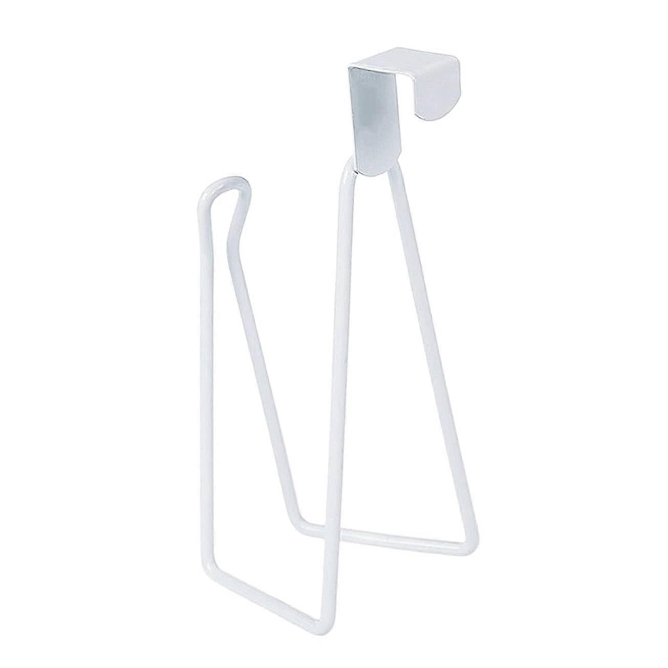 Wall Mounted Towel Rack Rustproof Iron Double Shelf Space Saving No Drill Bathroom Holder