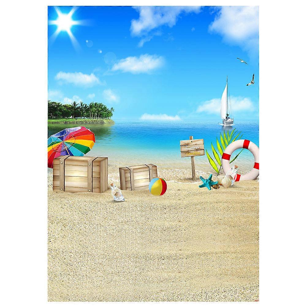 Background Cloth Photo Wall for Photographing 2Pcs Beach Seaside Theme