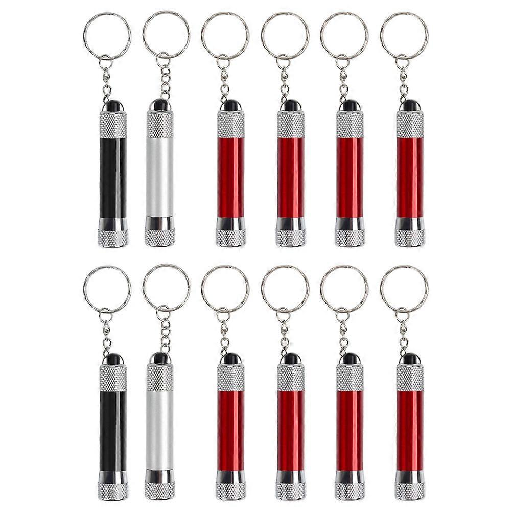 Outdoor LED Keychain Flashlight for Camping 12Pcs Mini Key Ring Set