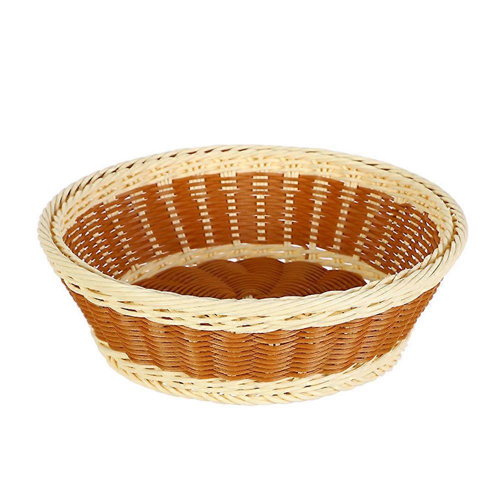 Light Brown Woven Fruit Basket Multi-Use Bread Basket for Home Use