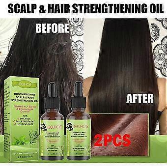 2 unidades de aceite orgánico fortalecedor para el cuero cabelludo y el cabello con romero y menta, 25-26