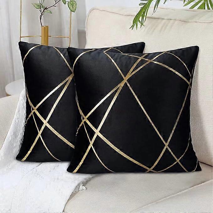 Velvet Cushion Covers, Decorated with Lines and Geometric Patterns