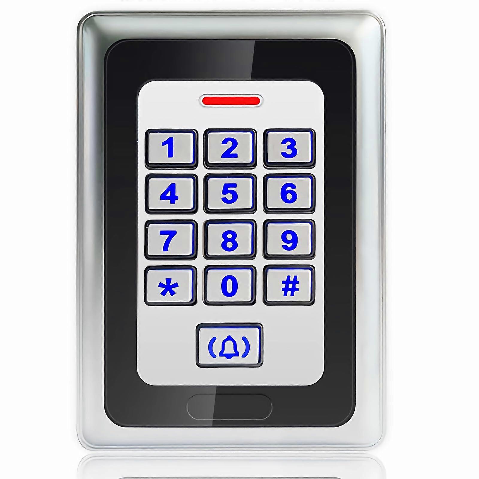 RFID Door Access Control Keypad with 2000User Capacity, Durable Metal Design, Silver
