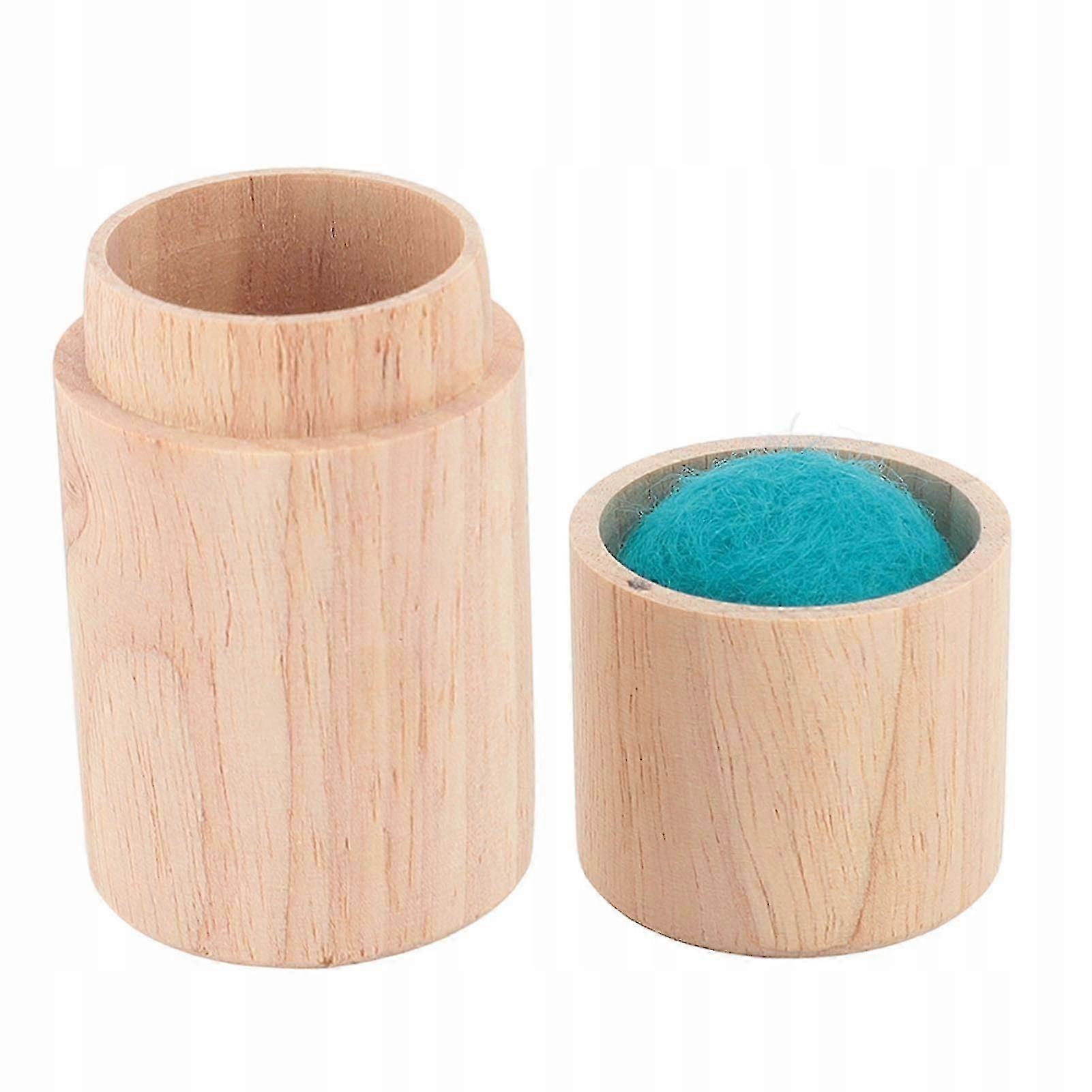 Blue-Green Solid Wood Needle Case
