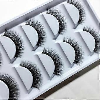 Cílios postiços, conjunto com 5 pares, efeito 3D, para um olhar natural e suave.