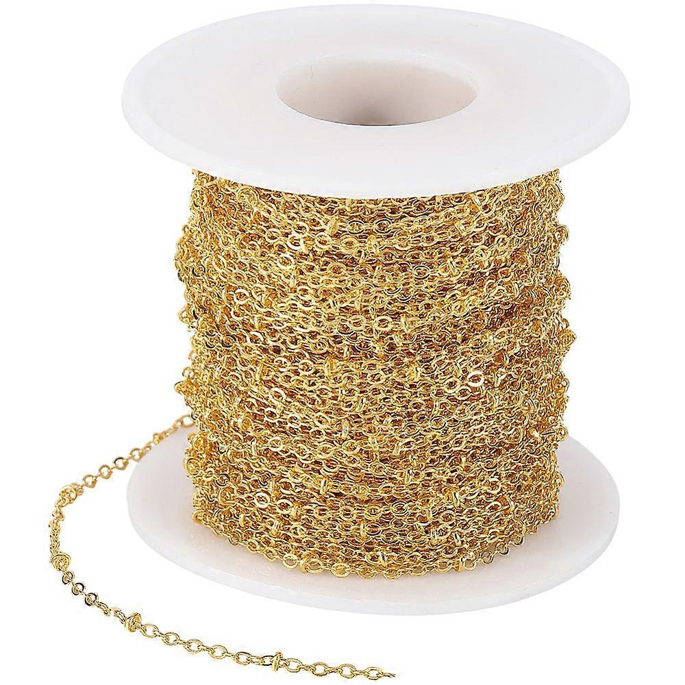 30M Brass Satellite Chains Soldered with Spool Golden 2.5x2x0.4mm