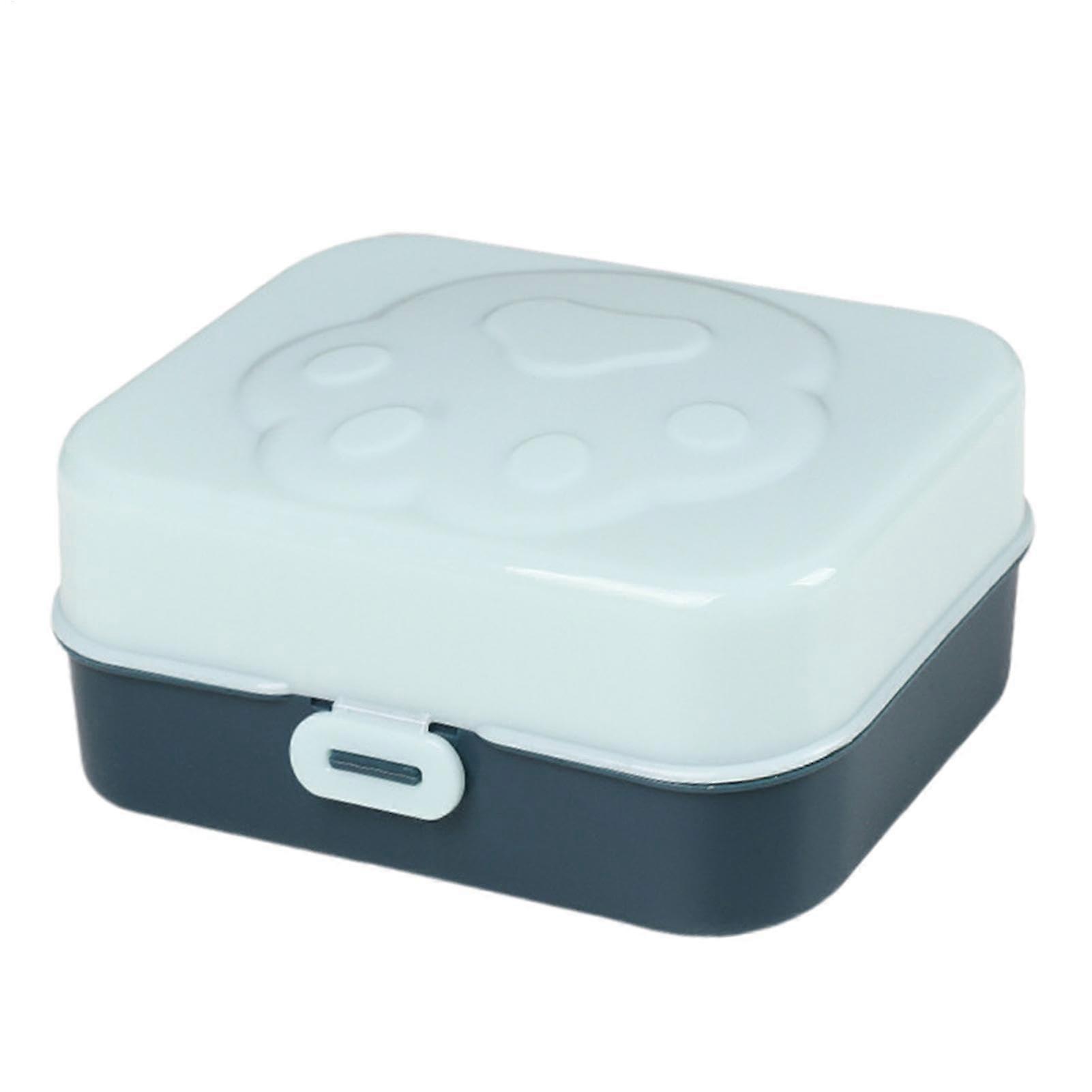 Solid Shampoo Bar Travel Case with LeakProof Seal and Fast Drainage, Compact Blue Holder