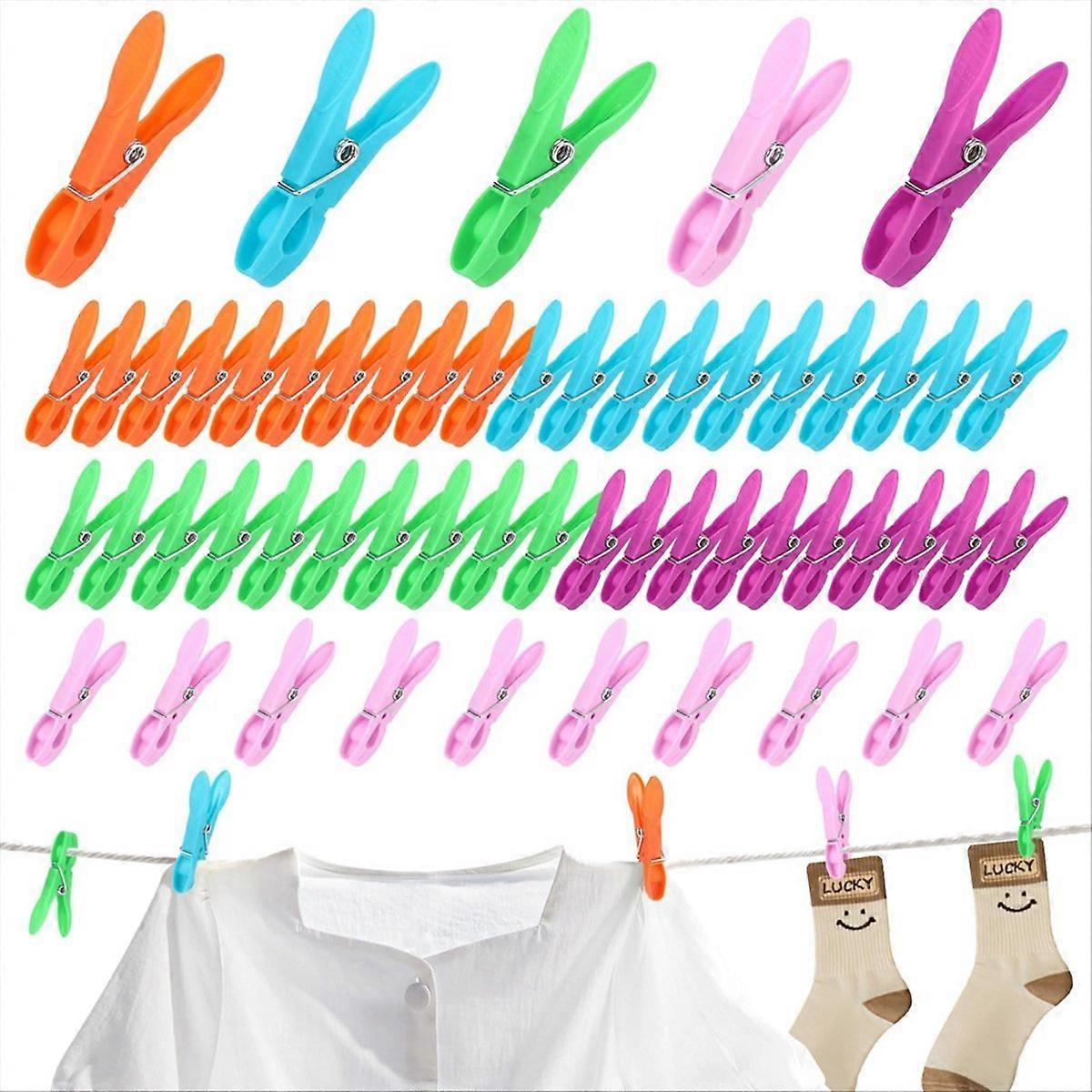 Lot de 50 pinces à linge, pinces à linge sans impression