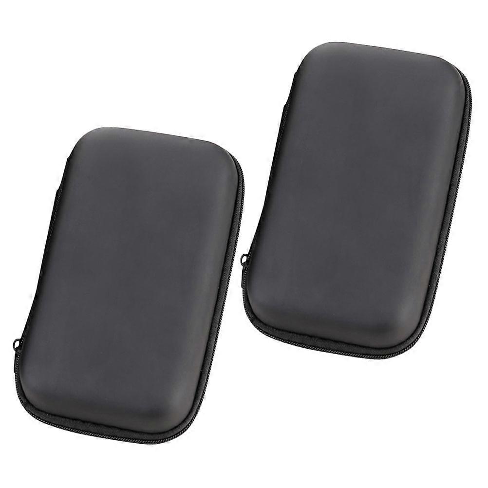 USB Cable Storage Bag Black Eva for Home Portable Carrying 2Pcs