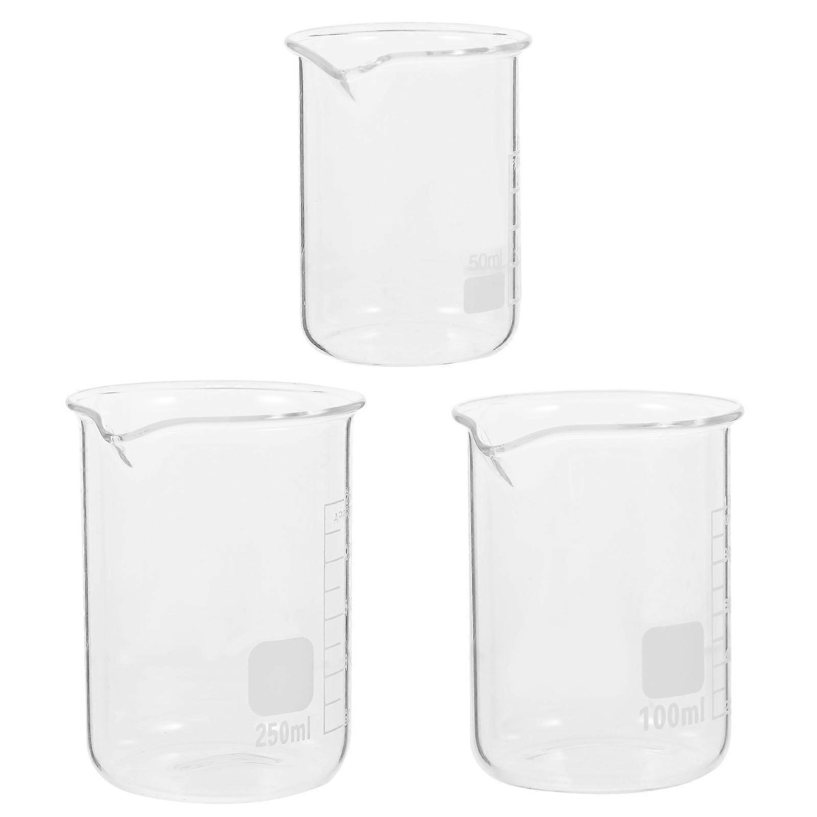 Graduated Measuring Cup Glass Beaker for Measuring 3Pcs Set
