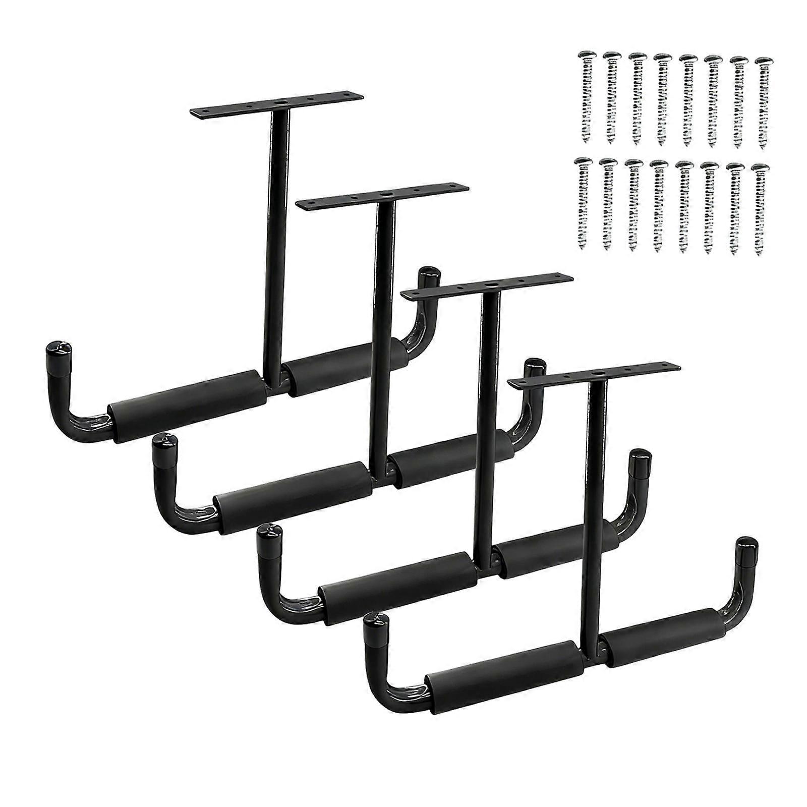 4Pcs Overhead Garage Storage Rack Hook Ceiling Hanger Display Rack Utility