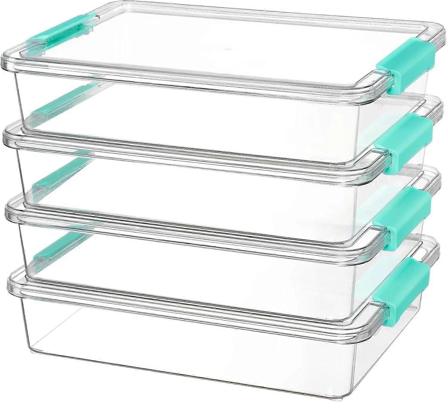 6 Quart Clear Plastic Storage Bins with Lids, Stackable Containers for Arts, Crafts and Classroom