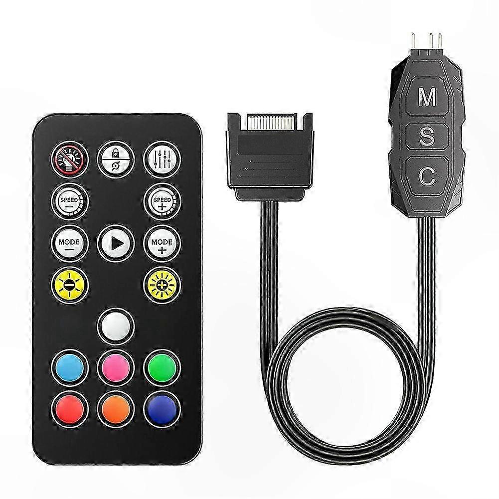 17-Key Remote ARGB Controller for RGB PC Fans, Mini Splitter Kit