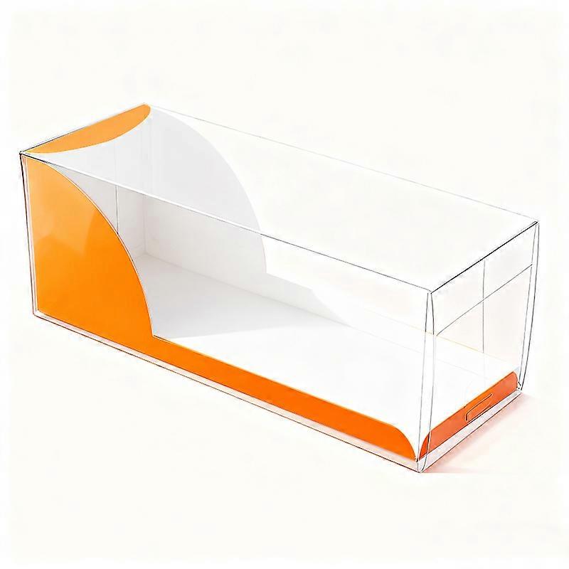12PCS Rectangle Clear Plastic Eclair Box ,Paper Sleeve, Mini Pie Boxes 7" x 2 1/2" x 2 1/2"