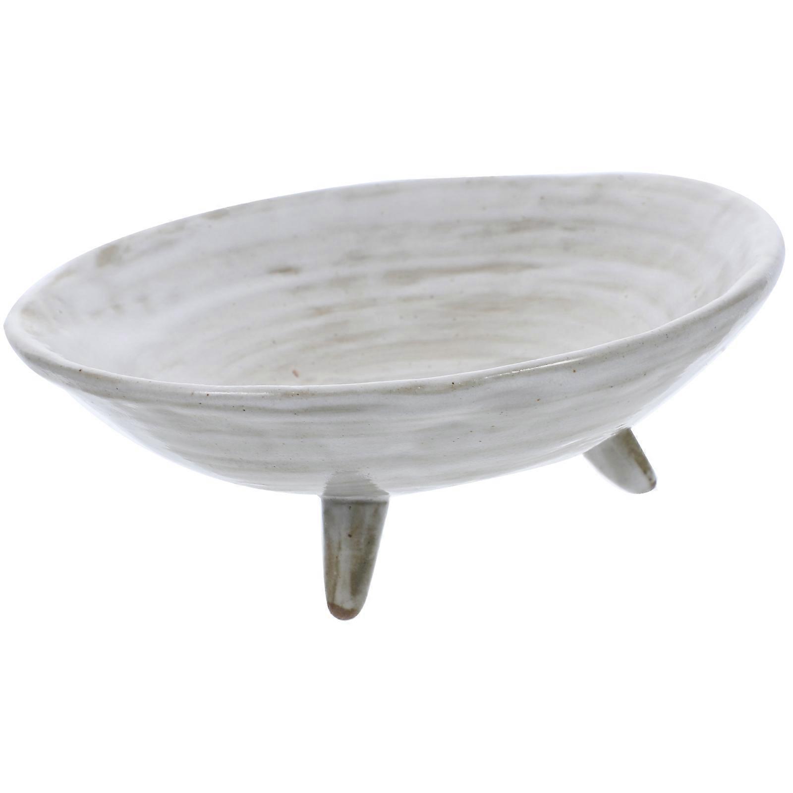 Ceramic Fruit Tray Footed Serving Tray for Storage White Elegant Design