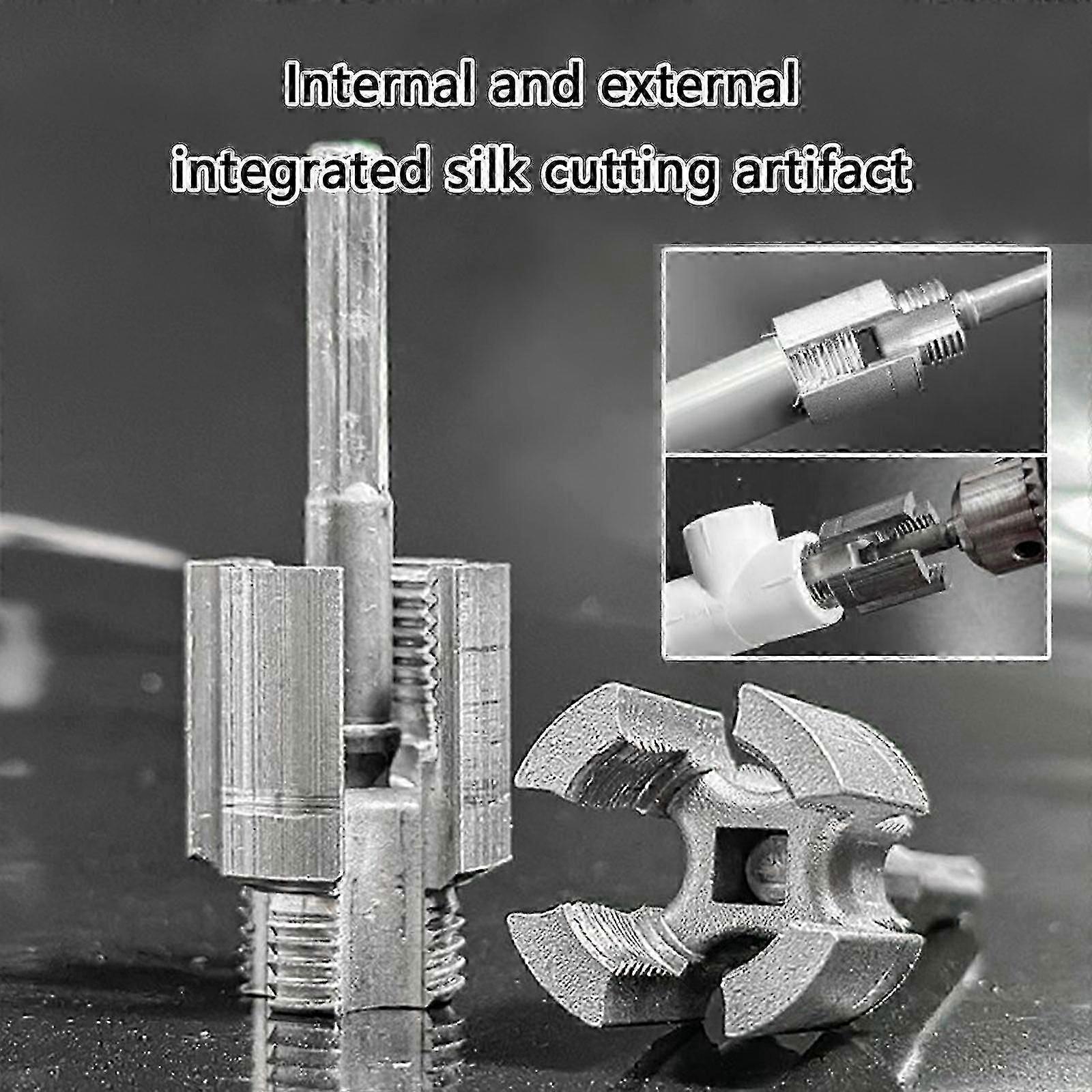 Internal & External Pipe Threading Tool,Pipe Thread Cutting Tool, 1/2' 3/4', Electric Drill Compatible Pipe Threader Multicolor