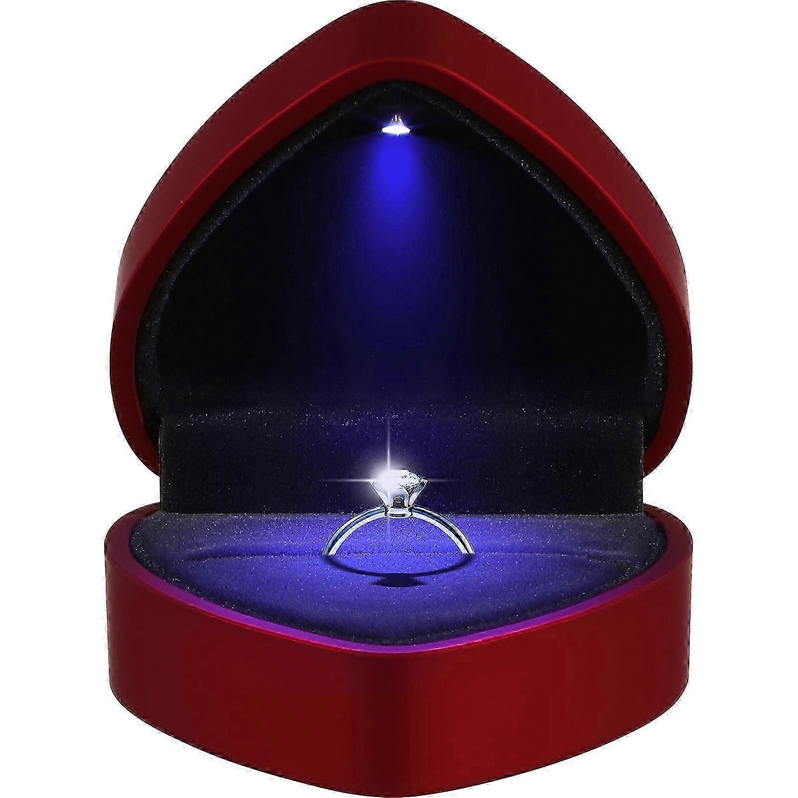 Ring Box with Shaped for Wedding Proposal in Red