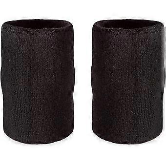 6 inch dubbele polsbanden/armbanden (paar) - Dikke zweetbanden voor basketbal, tennis, honkbal, fitness, zwart