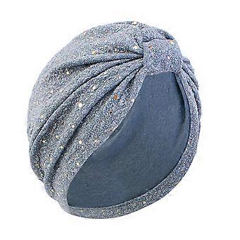 Ethnic Sequined Turban Headwrap for Women with Crepe Fabric Design