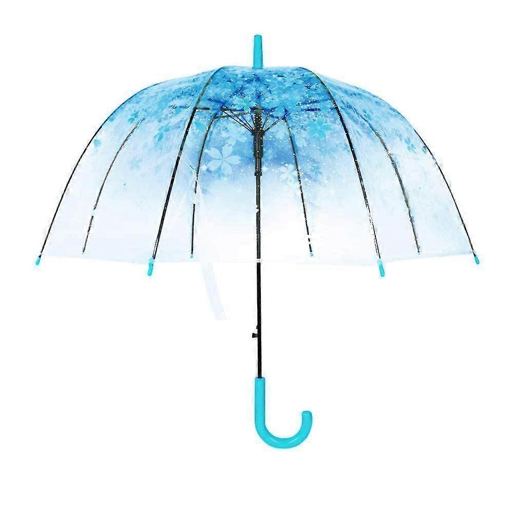 Transparent  Umbrella  Dome,Windproof Lightweight(Blue)