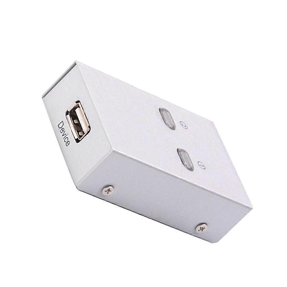USB 2.0 Sharing Switch Selector Sharing 2 Sharer Devices Switcher Peripheral Switcher Box without Wire for Scanner Printer Automatic