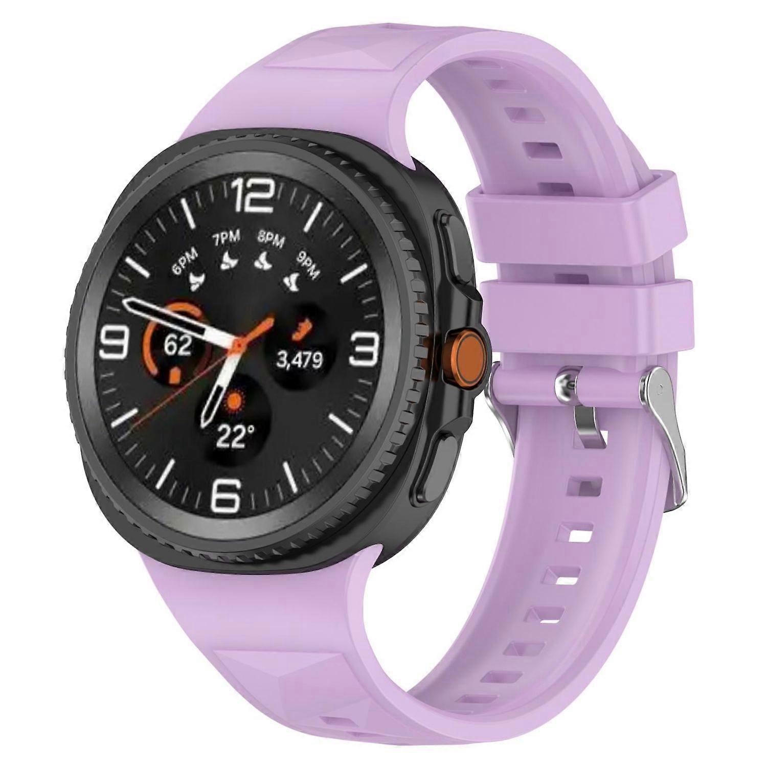 For Samsung Galaxy Watch 8 / 8 Classic / Ultra 2 Ice Crystal Design Silicone Strap Light Purple