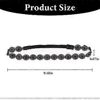 Tiara de renda preta para meninas, faixa de cabelo elástica preta com renda vazada e estampa floral, tiara de renda preta para dança latina, acessórios de cabelo para meninas.