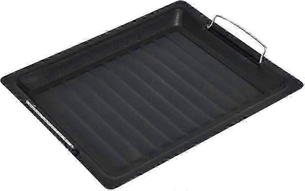 Plaque de cuisson rectangulaire en fonte antiadhésive ZWS, idéale pour le barbecue et les grillades.