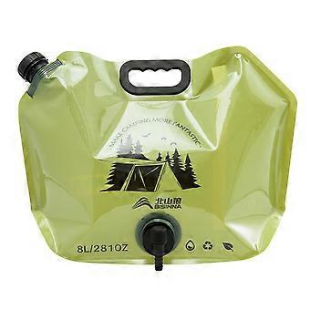Portable Water Storage Bag 8L x2 with Rotating Control Valve, Food Grade Foldable Container for Camping