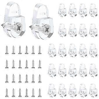 25 Pack Mirror Mounting Clips Kit, Round Mirror Hangers for Wall Glass Retainer Clips Kit Clear Mirror Mounting Clips