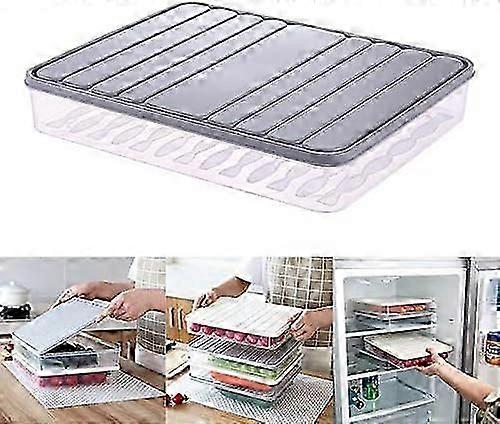 crisper 1 compartment stackable refrigerator food container thin storage box