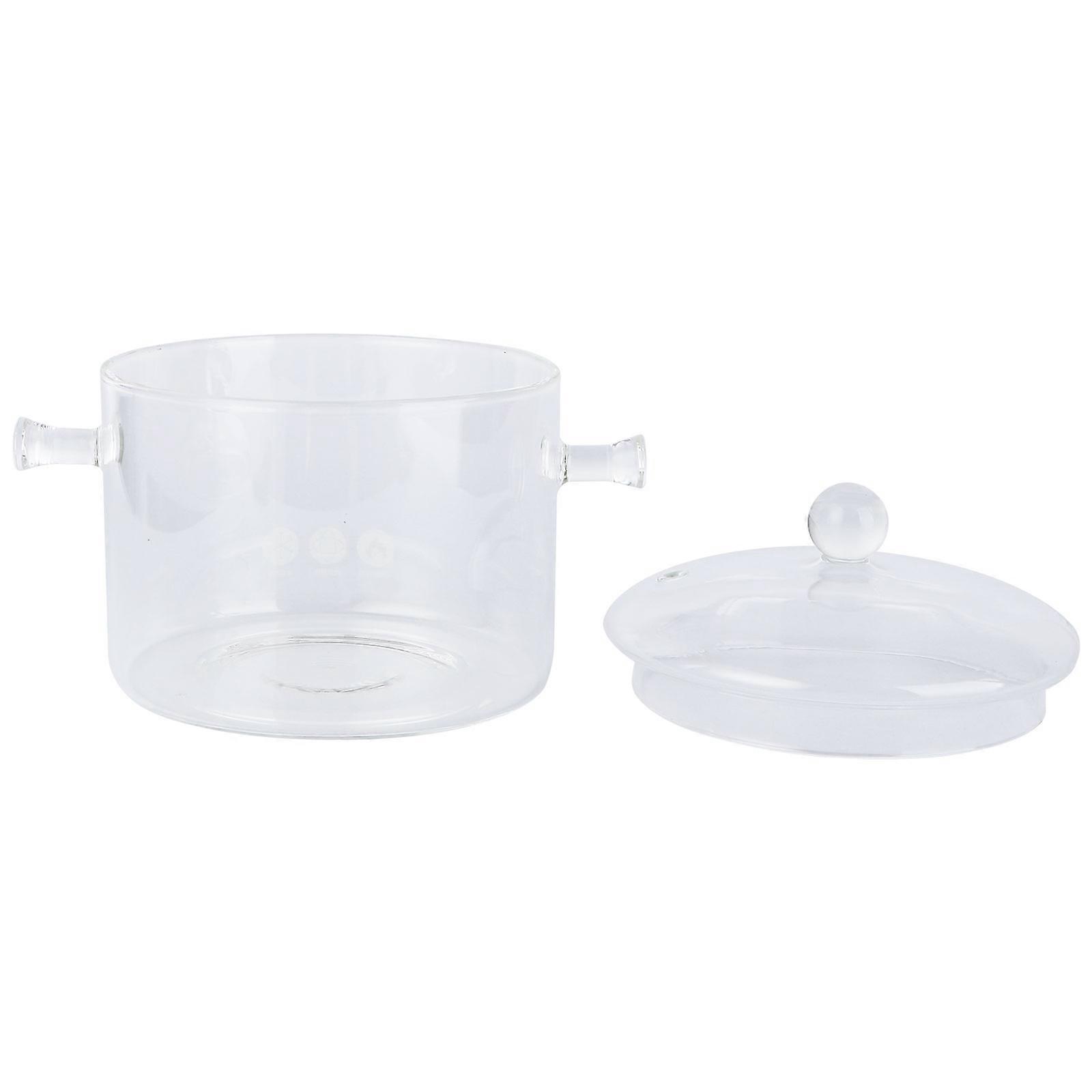 Glaskochtopf, Instant-Nudeltopf mit Deckel, transparent