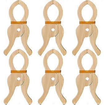 6 stuks houten speelclips - handgemaakte gigantische clip speelgoed voor gordijnen, kasten, balkon