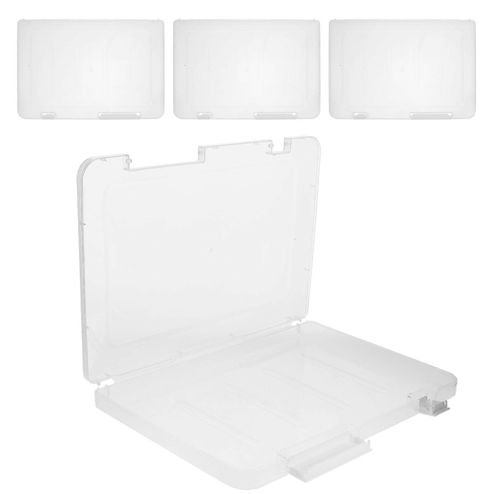 Plastic A5 File Box Portable Project Case for 8Pcs Storage