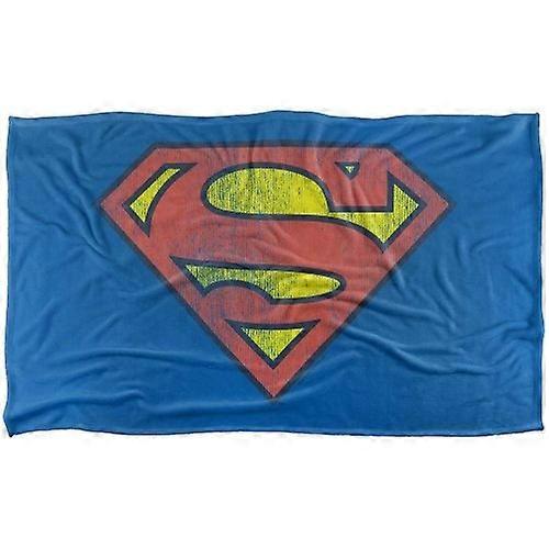 Superman Retro Logo Distressed Blanket