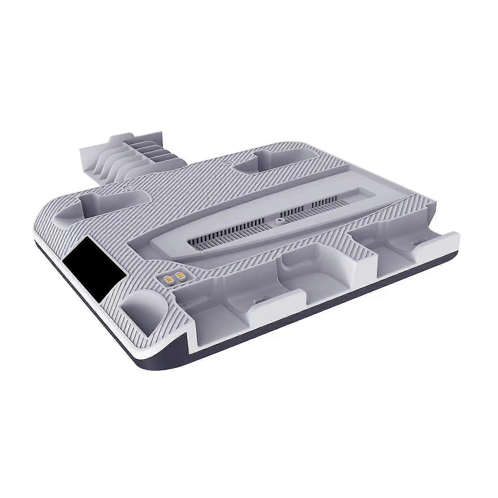 Multi-function Controller Charging Dock with Disc Storage Rack Headset Holder LED Indicator Cooling Fans Dual-seat Charging Storage Bracket