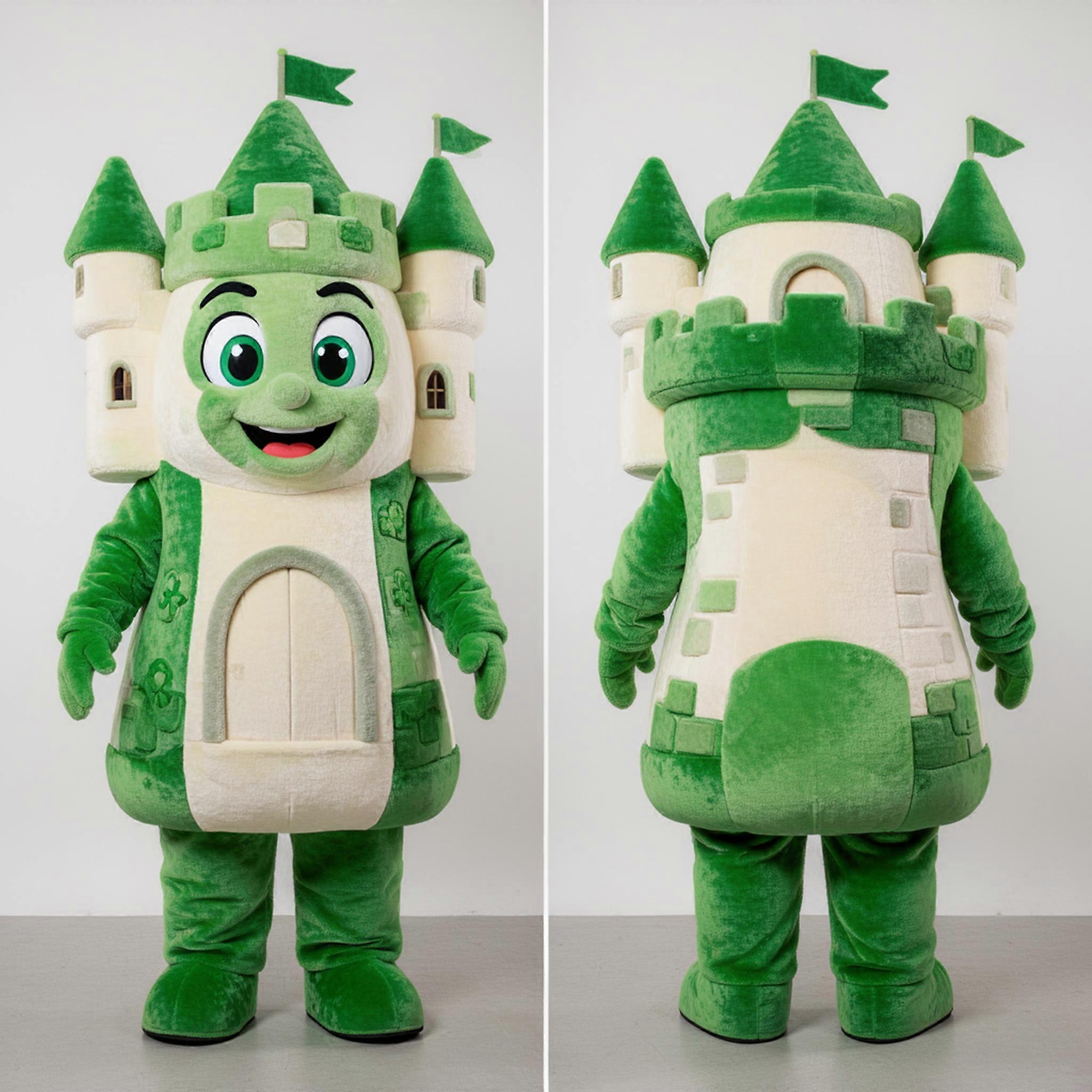 MASTICOT Cream Rounded Irish Castle Mascot