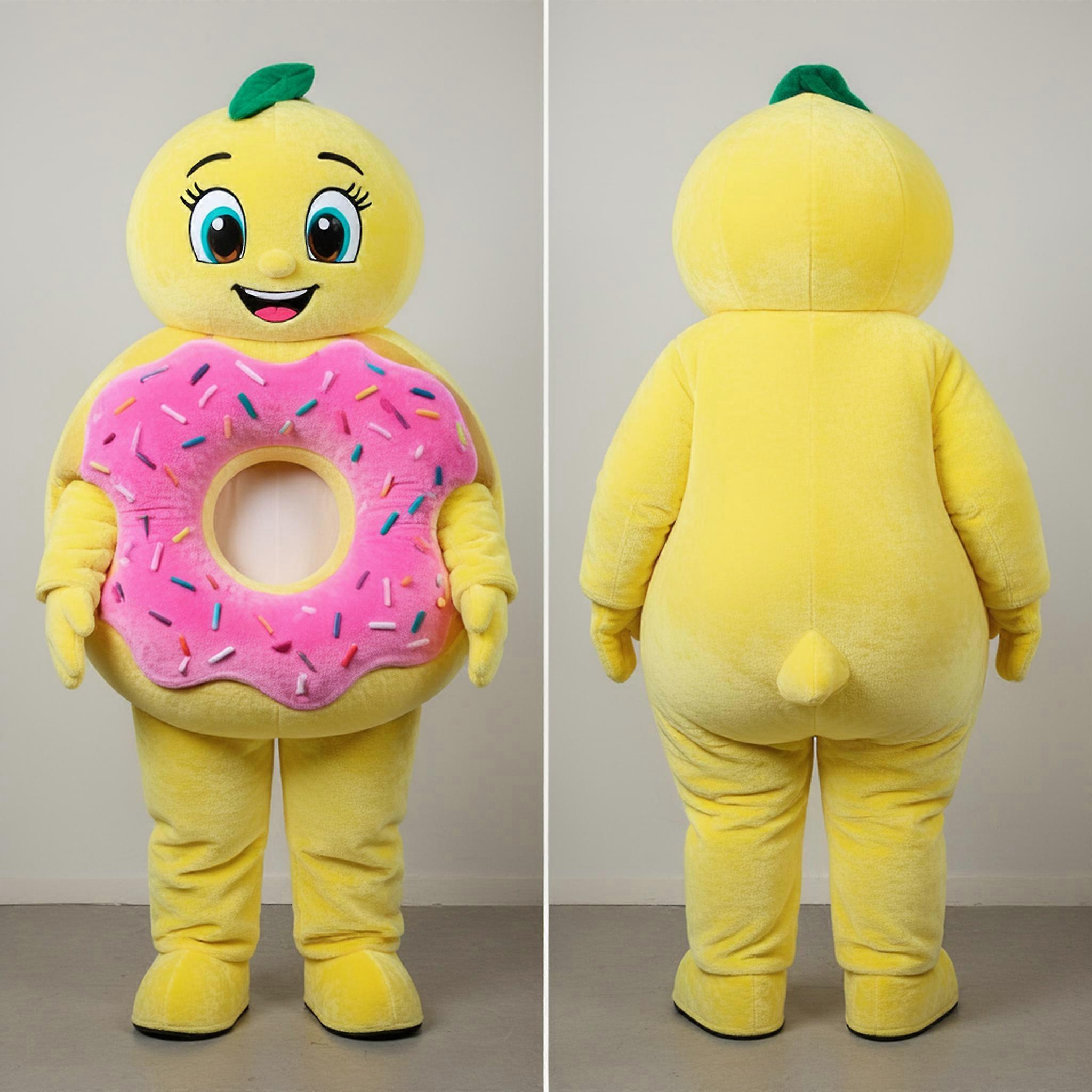 MASTICOT Lemon Yellow Glazed Donut Mascot