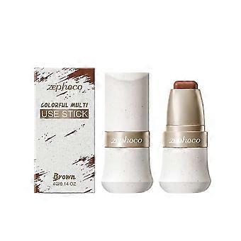 2pcsMatte & Silky Blush Stick, Brown, Natural Color, Daily Flush, Moisturizing, Silky Color Display