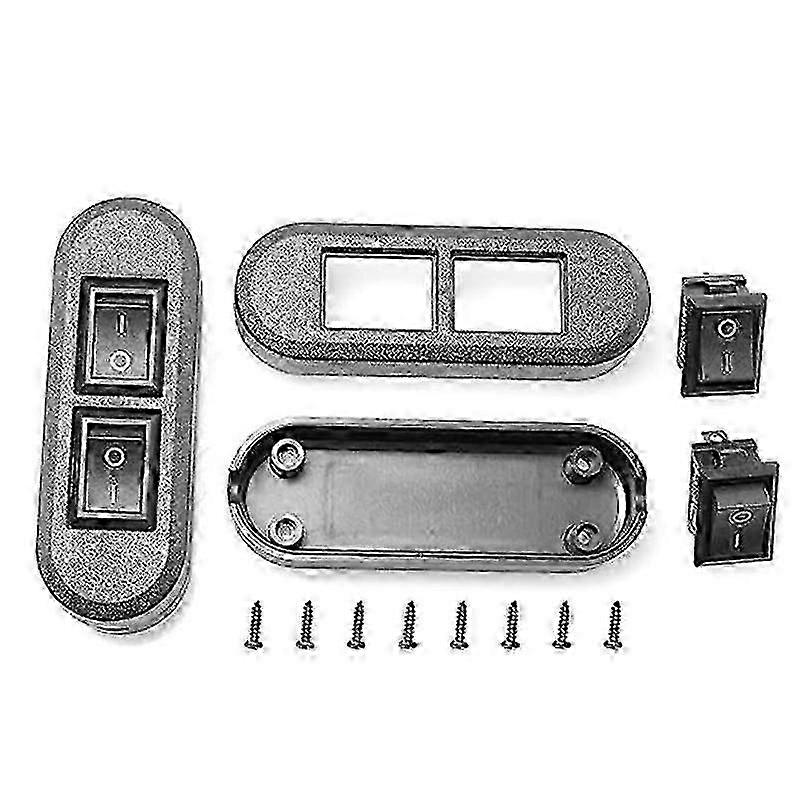 Embedded Wire Switch Black Duplex Switch Straight-Through Rocker Switch Suitable compatible with Dual-Control D