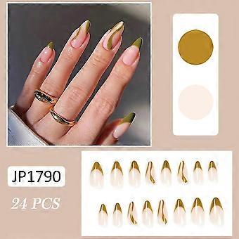 24pcs Glossy False Nails Fashion Manicure Patch False Nails