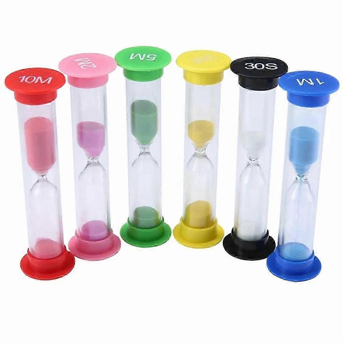 6Pcs Sand Plastic Hourglass Timer Sandglass Small Sand Clock Timer