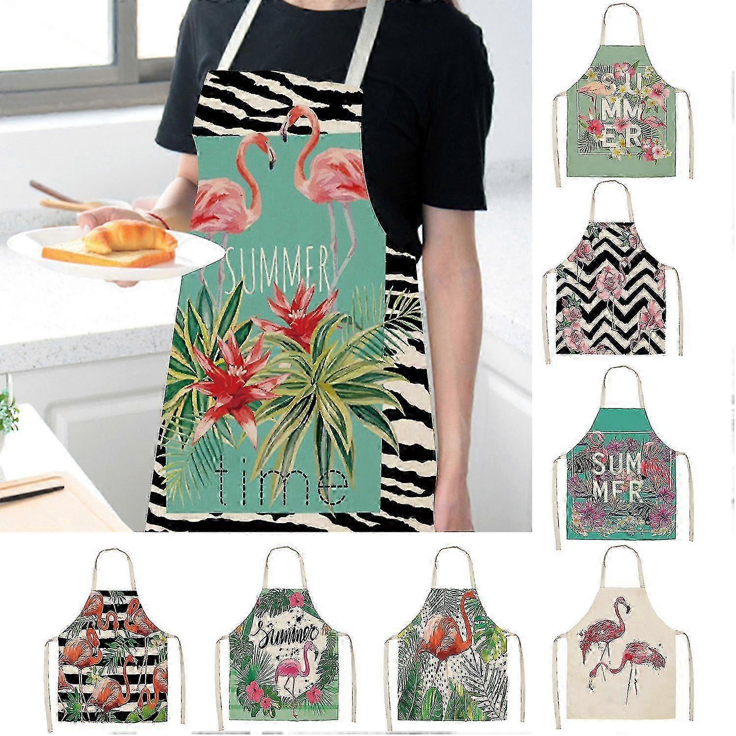 Flax Halterneck Apron Adjustable Lace Up