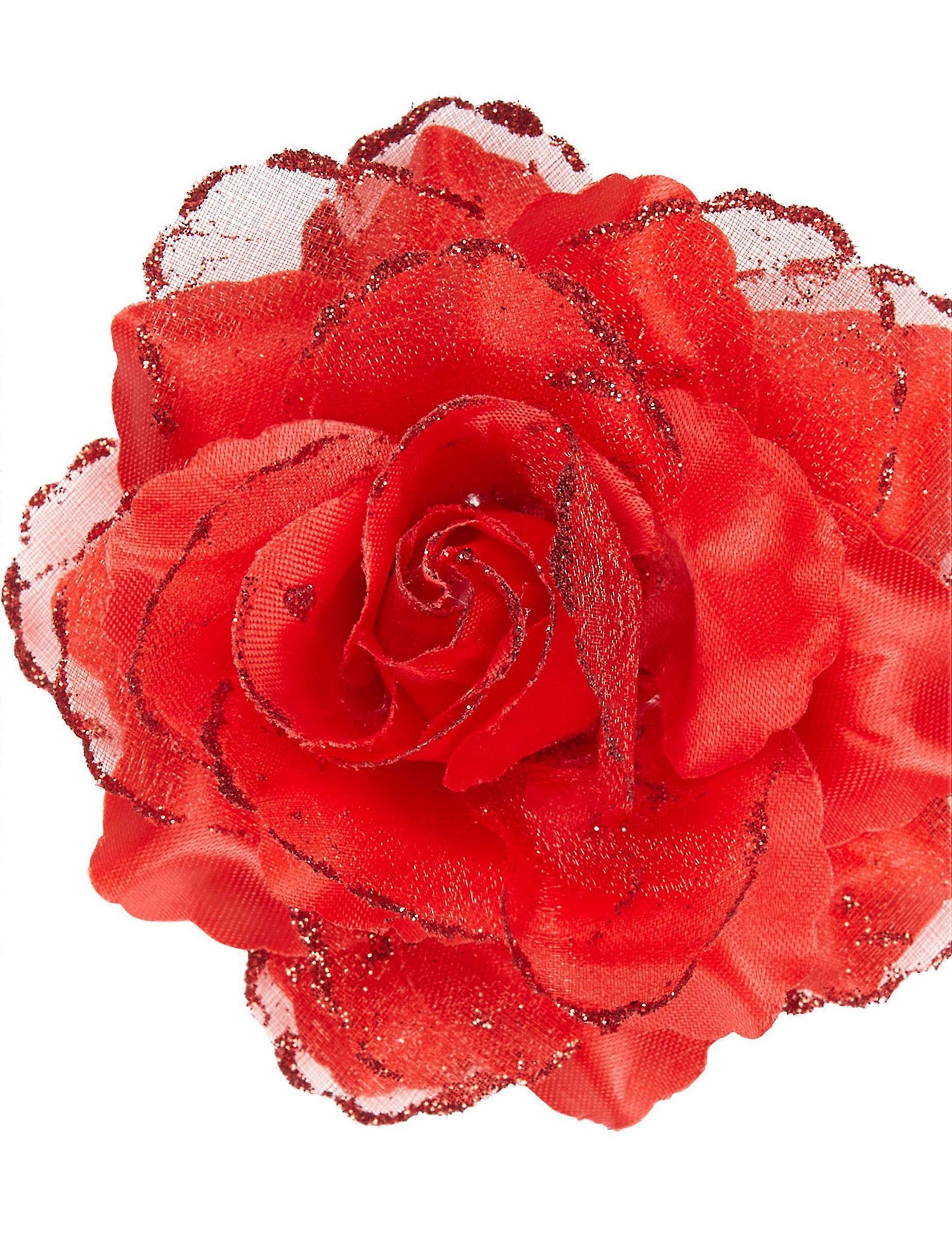 Red rose for women's hair